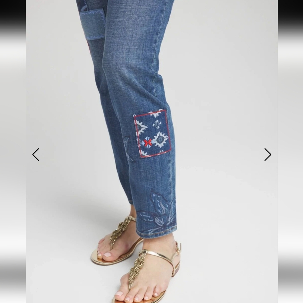 Chico's So Slimming Girlfriend Patchwork Slim Leg… - image 4